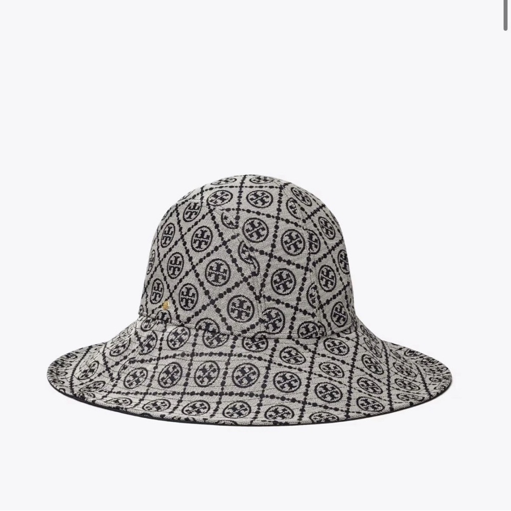 Tory Burch T Monogram Reversible Bucket Hat Navy - Picture 2 of 3